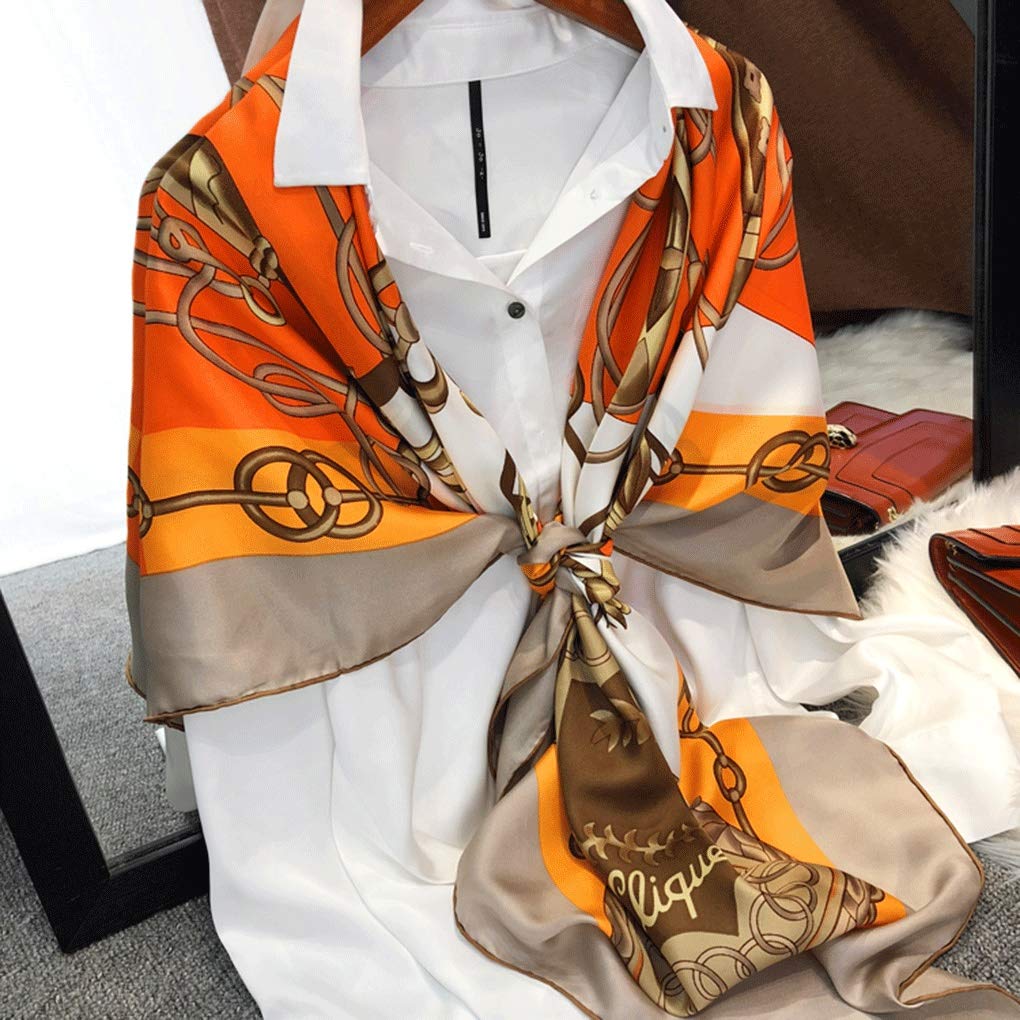 Amazon.co.jp: クラシック オレンジ シルク スカーフ レディース 春夏